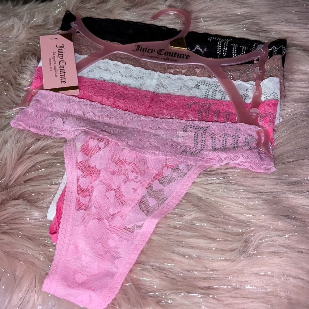 🆕 Juicy Couture Women's 5 Pk Lace Thongs